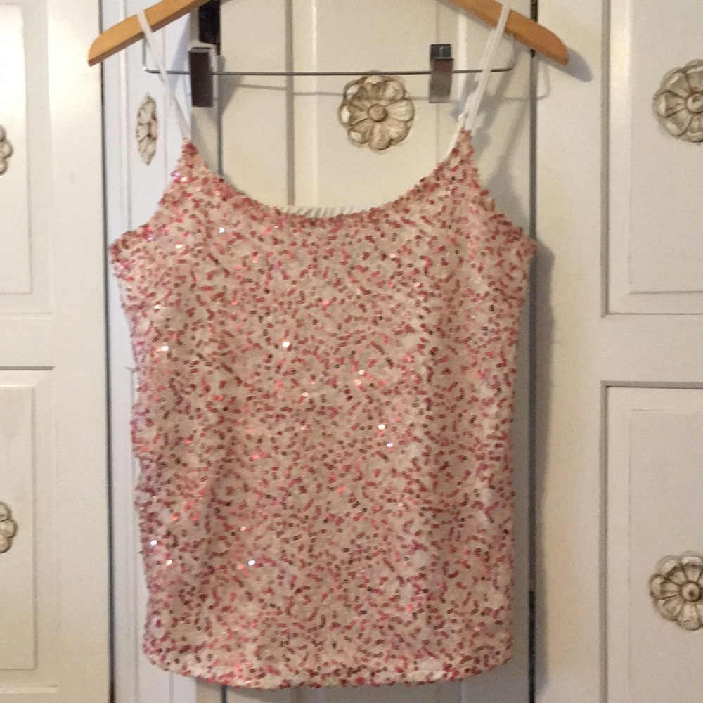 Super cute tank top!!  Sequined!